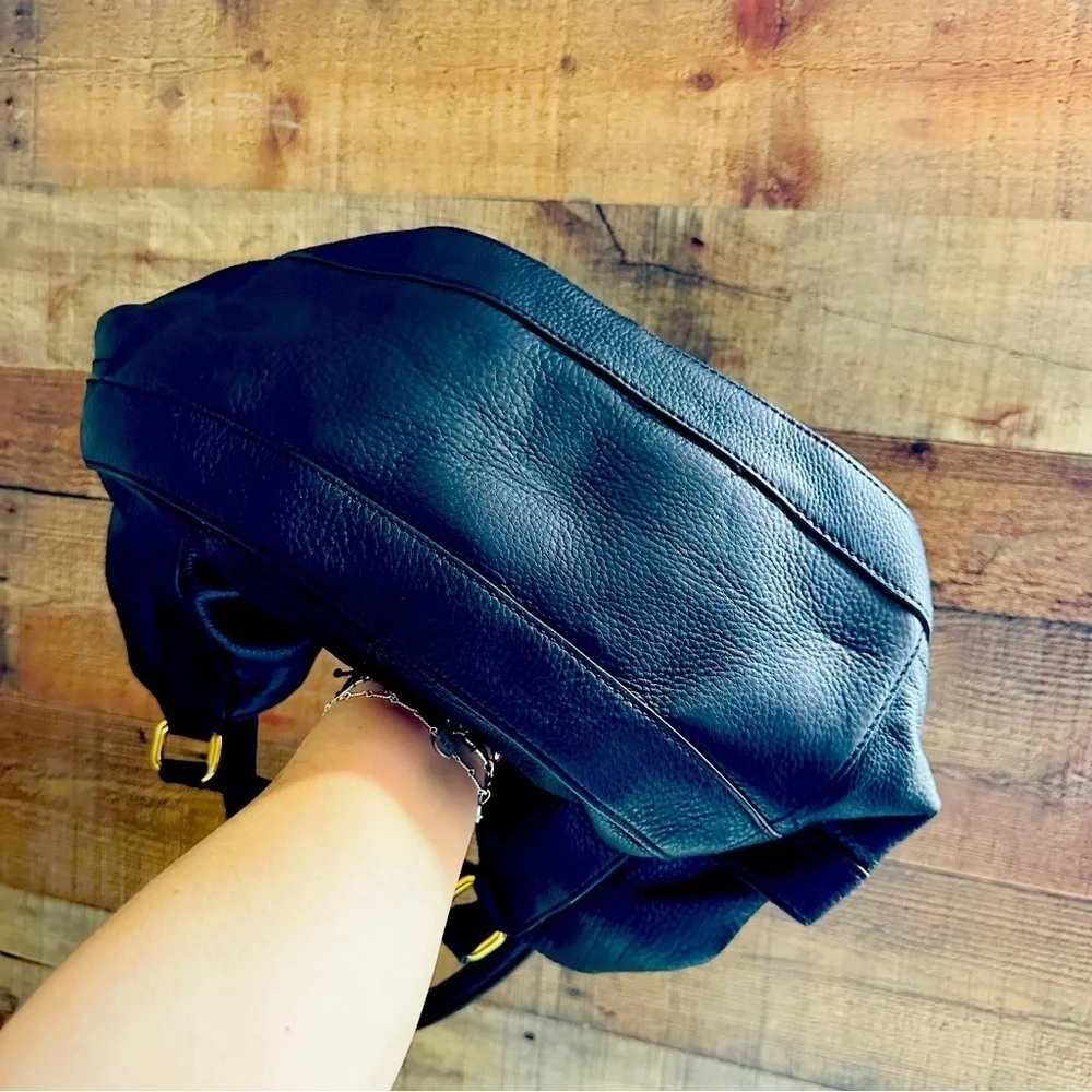 J. Crew Campo Elegant Black Leather Shoulder Bag
